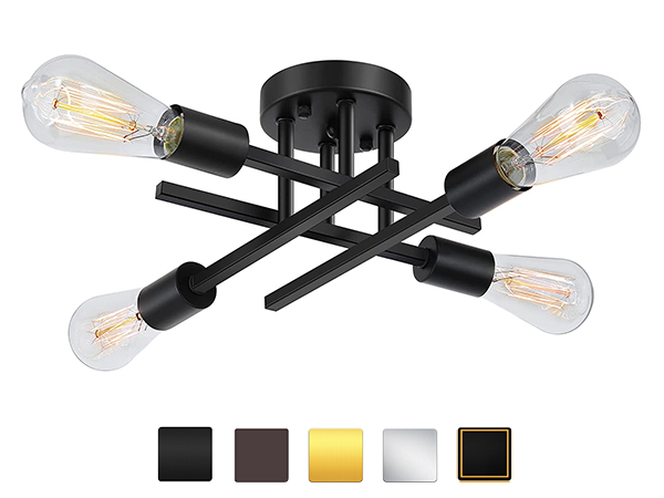 4-light semi-flush mount ceiling lamp dimmable