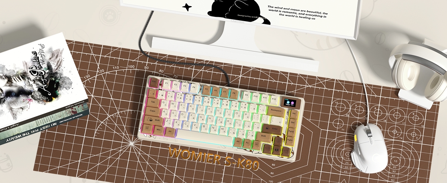 75% Keyboard with Color Multimedia Display Mechanical Gaming Keyboard