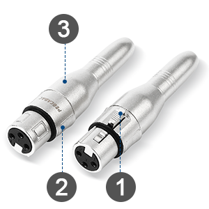 XLR 3 Pin female to 1/4" 6.35mm Female Jack Socket Audio Adapter