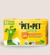 Pet N Pet 50 Counts Pee Pads for Dogs, 48% USDA Certified Plant Based Puppy Pee Pads, Unscented D...