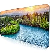 Large Extended Gaming Mouse Pad with Stitched Edges, Non-Slip Waterproof Rubber Base Mouse Pad fo...
