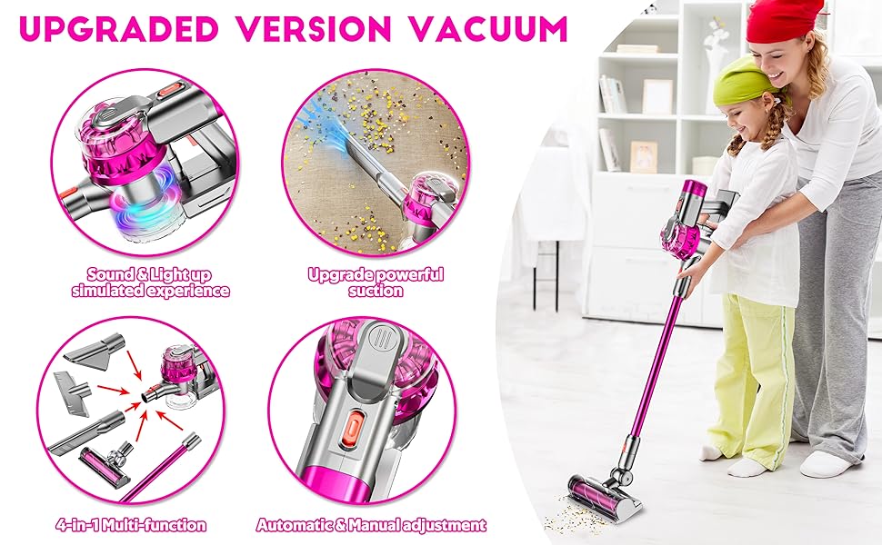 Play Vacuum Cleaning Household Pretend Play Toy That Real Works For Toddler Boy Girl Kids