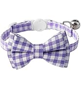 AIITLE Breakaway Cat Collar with Cute Bow Tie and Bell, Detachable Adjustable Safety Collars for ...
