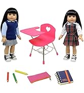 18 Inch Doll Playset Accessories fits 18 Inch Dolls (School Uniform and Desk)