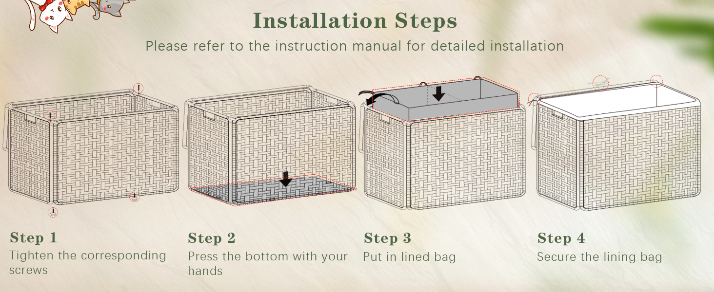 Storage Basket with Lid Woven Storage Basket with 2 Separate Lid