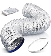 7 Inch Flexible Ducting 5FT, Double-Layer Aluminum Dryer Vent Hose, Heavy Duty Air Duct Tube for ...