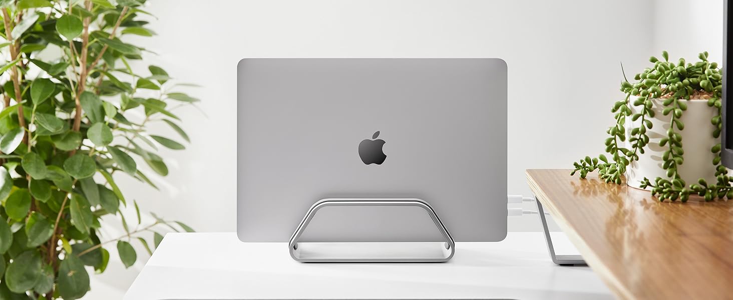 Vertical laptop stand for MacBooks