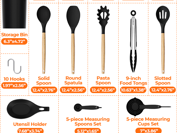 silicone cooking utensils set