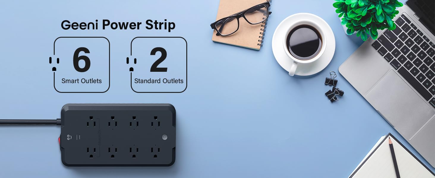 Geeni SW008 Surge Protector 6 Smart Outlets