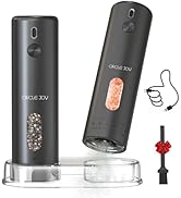 CIRCLE JOY Rechargeable Electric Salt and Pepper Grinder Set with Base, Automatic Pepper Mills wi...