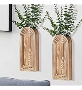 Sawoake 2 Pack Modern Wall Wood Vase-Entryway Decor, Wood Wall Art, Hallway Decor-Modern Farmhous...