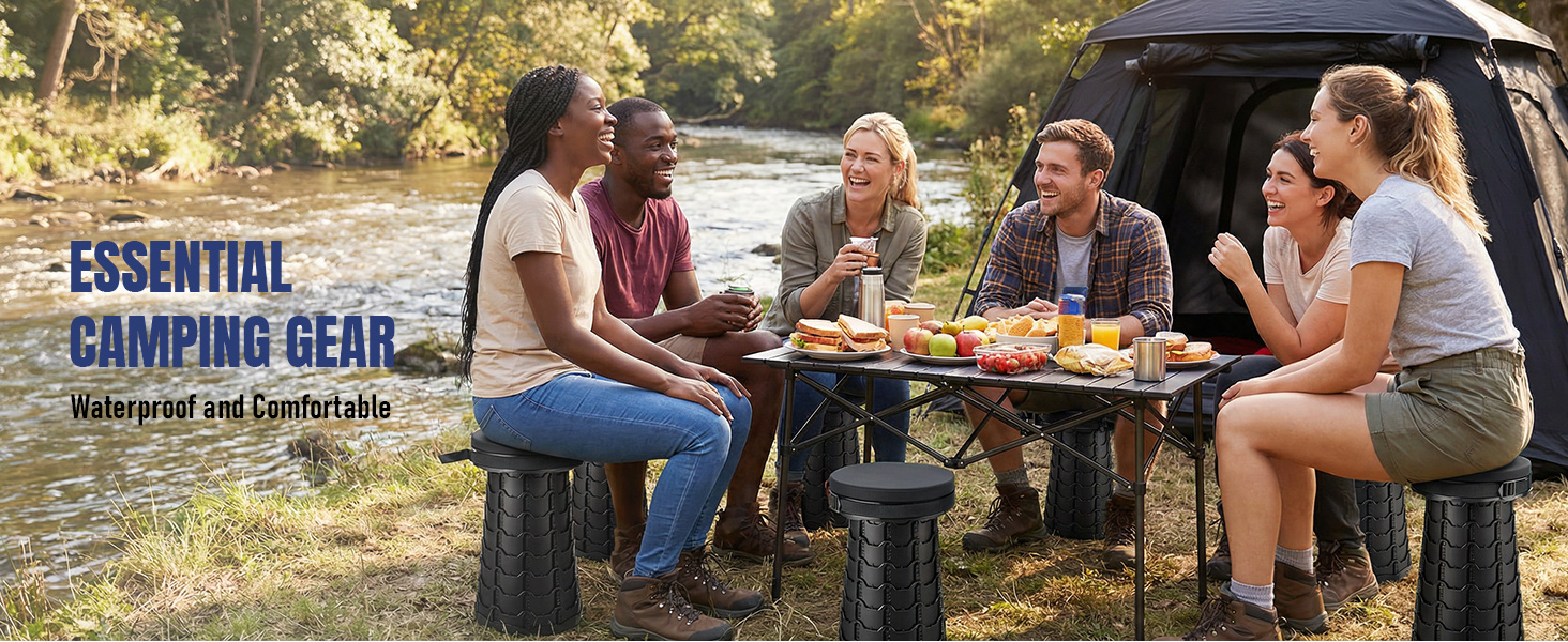 Portable Folding Stool for Adults Heavy Duty Camping Stools for Outdoor Camping Travel Hiking