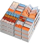 15 Pack Drawer Organizers for Clothing, Foldable Fabric Closet Organizers and Storage Bins for Ba...