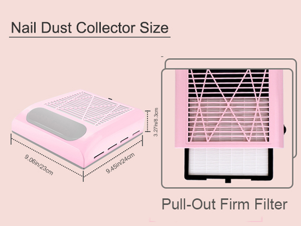 Professional Nail Dust Collector Machine 80W Pink