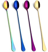Lovingly Yours 9.5-Inch Long Handle Spoon, Ice Tea Spoons, Ice Cream Spoon, Stainless Steel Stirr...