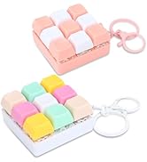 2 Pack Keyboard Fidget Toy, Keyboard Fidget Keychain 9-in-1 Colorful Anti-Stress Clicky Button, D...