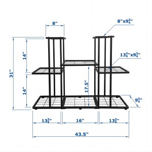 3 tier 8 potted metal plant stand charcoal grey dimension 300x300