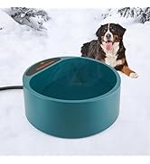 Heated Water Bowl for Cats, Outside Heated Dog Bowl Winter Heated Bowl for Feral Animals Birds Ch...