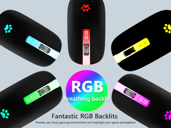 7 different colorful breathing lights usb mouse computer mouse