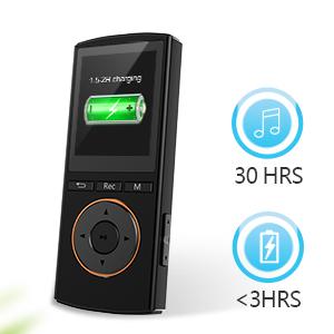 musrun mp3 player long battery