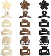 Drnytunk 18Pcs Medium Hair Clips for Women Girls - Matte Love, Triangle, Ribbon and Semicircle St...
