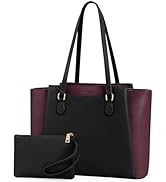 RAINSMORE Laptop Bag for Women 15.6 Inch Work Tote Bags Waterproof Computer Bags Leather Professi...