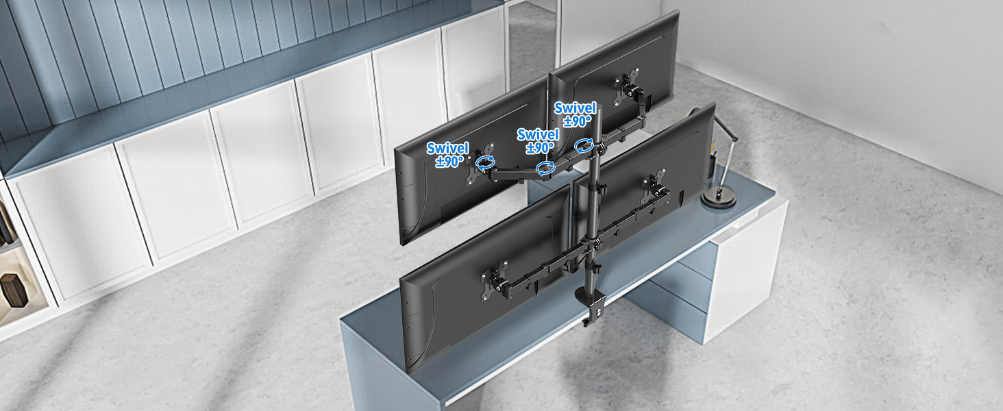 4 monitor desk mount