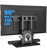 BEISHI Universal Swivel TV Stand with Pegboard Storage,Height Adjustable Table top TV Stand Mount...