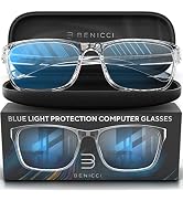 Stylish Blue Light Computer Blocking Glasses for Men and Women - Ease Digital Eye Strain, Dry Eye...