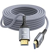 Anehmeta 8K Fiber Optic HDMI Cable 50FT, 48Gbps Ultra High Speed Long HDMI 2.1 Cord Braided 8K@60...