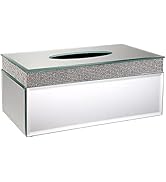 Sumnacon Crystal Rectangular Tissue Box Cover - Decorative Glass Tissue Box Holder, Sparkling Fac...