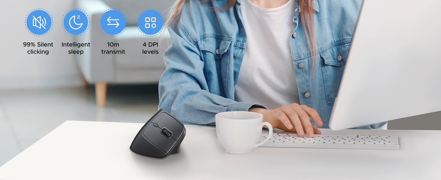 UGREEN Vertical Wireless Computer Mouse