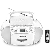 Gelielim CD Player Boombox Cassette Player Combo, Bluetooth AM/FM Radio, Tape Recording, Stereo S...