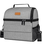 Lunch Bag for Women, Dual Compartment Lunch Bag for Men, Durable Large Insulated Lunch Bags Coole...