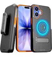 Designed for iPhone 17 Case with Belt Clip Holster | Rugged Cover with Strong Magnet &amp; Kickstand ...