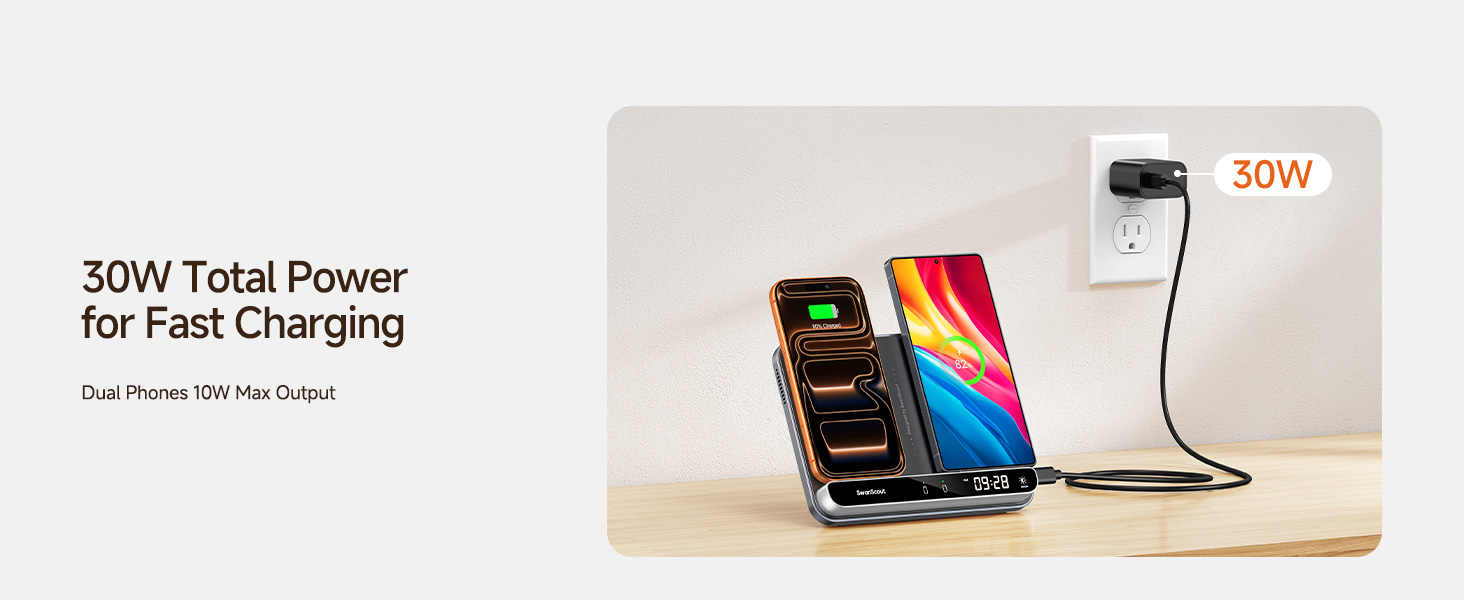 dual phone wireless charging station