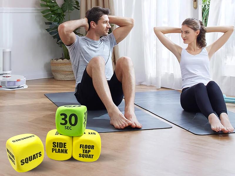 A vibrant home gym setup with exercise equipment and a colorful yoga mat