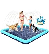 Bilibara 107'' Splash Pad for Dogs, Non-Slip Sprinkler for Kids, Square Splash Pad for Kids Ages ...
