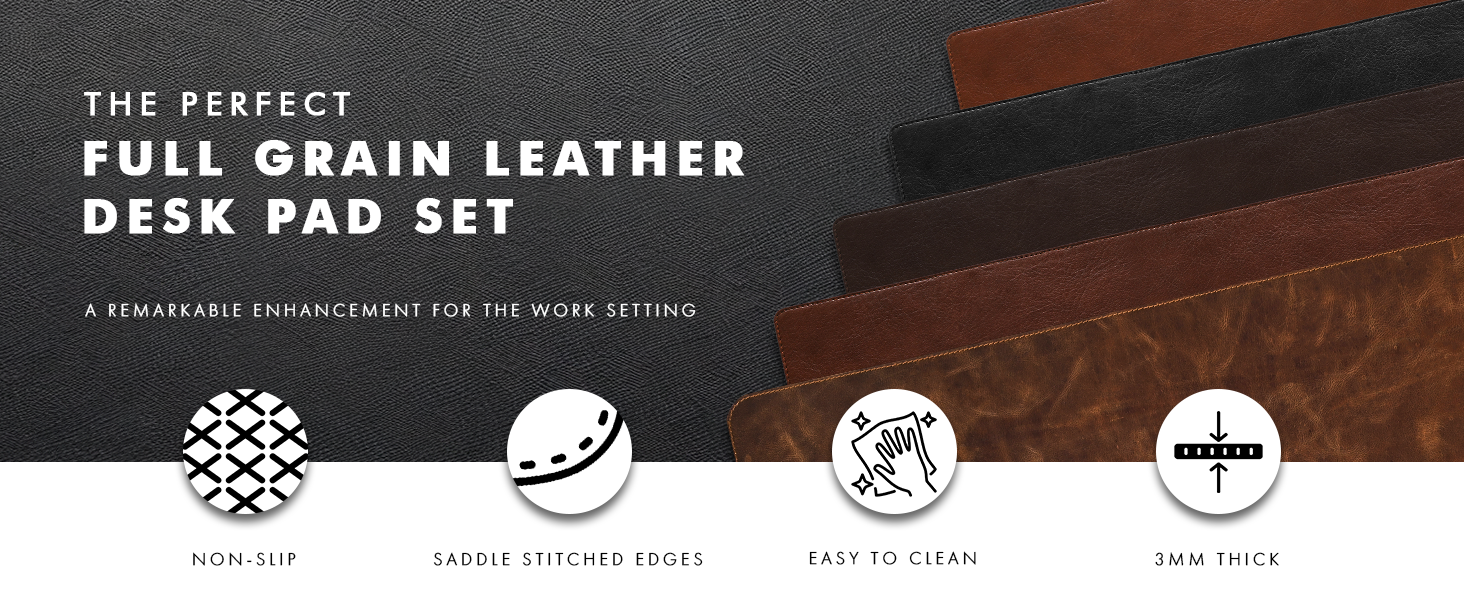 ELIZO Leather Desk Mat Blotter,Desk Pad for Computer Keyboard,Desk Top Cover Protector,Mouse Pad