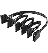 SinLoon IDE to SATA Power Splitter Cable, LP4 4 Pin Male to 5 SATA Female Power Extension Hard Dr...
