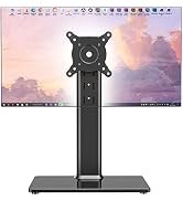 Single Monitor Desk Stand Free-Standing Desk Mount Arm Riser for 13 inch to 32 inch Screen Freest...
