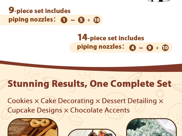 Reusable Piping Bags and Tips Set