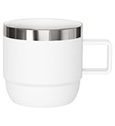 Cafezi 6 oz Espresso/Coffee Mug with Handle, Ceramic-Lined 18/8 Stainless Steel, Double-Wall Vacu...