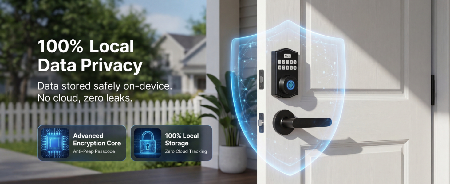 Secure local data storage and encrypted communication for privacy protection