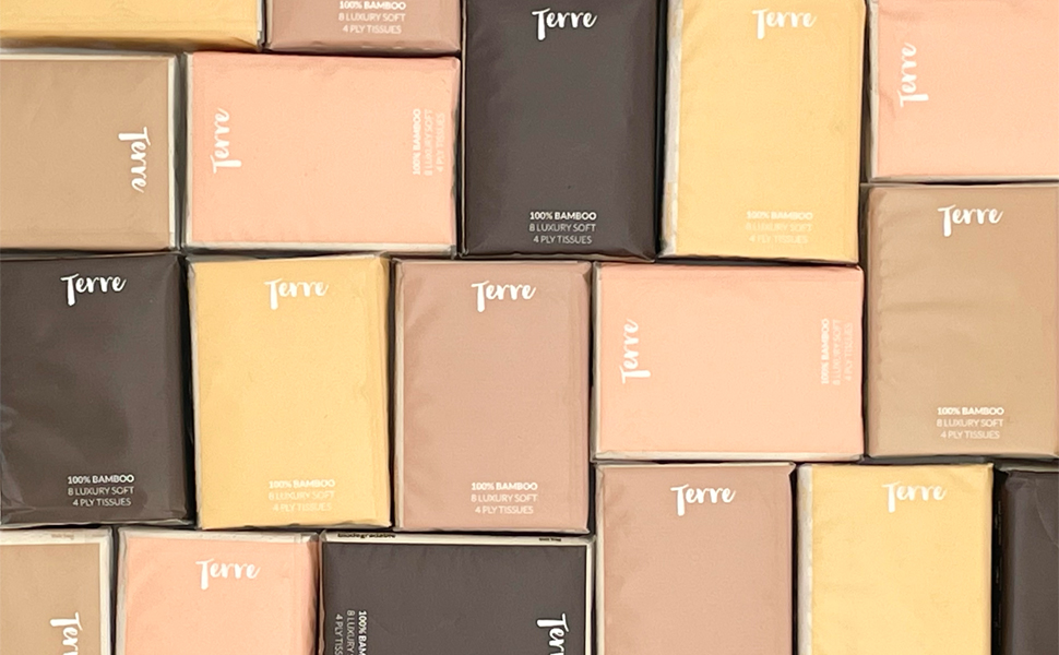 5 colors of Terre pocket tissues