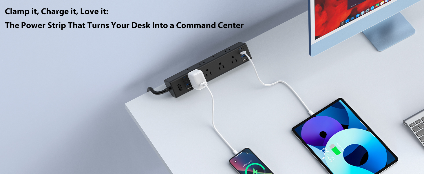 Desk Clamp Power Strip
