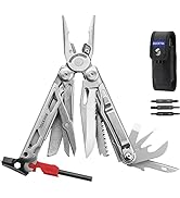 ROCKTOL Multitool, 22-in-1 Camping Multitool Pliers with Fire Starter Emergency, Whistle, Glass B...