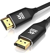 KELink DisplayPort to HDMI 4K Cable 6FT, [Aluminum Shell, Nylon Braided] High Speed (1440P 60Hz, ...
