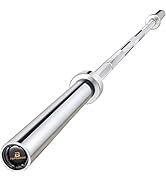 PAPABABE Olympic Bar 7-Foot Solid Chrome Barbell Weights Lifting Power Lifting (2-inch)