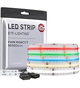 BTF-LIGHTING FCOB COB RGBCCT Color Changing LED Strip,UL Listed 960LED/m High Density 16.4FT RGB+...